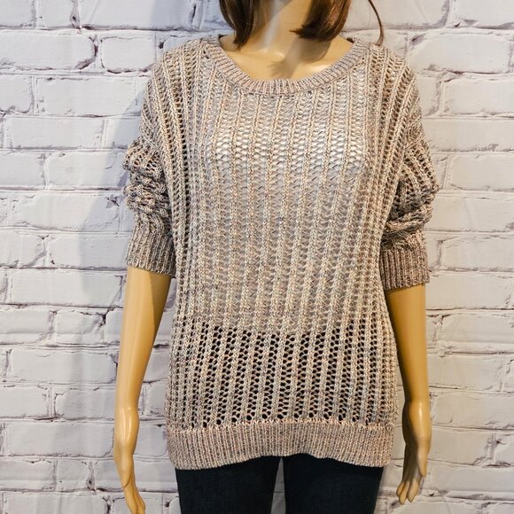 REISS - Poly space dye cotton blend open knit sweater - Picture 5 of 10